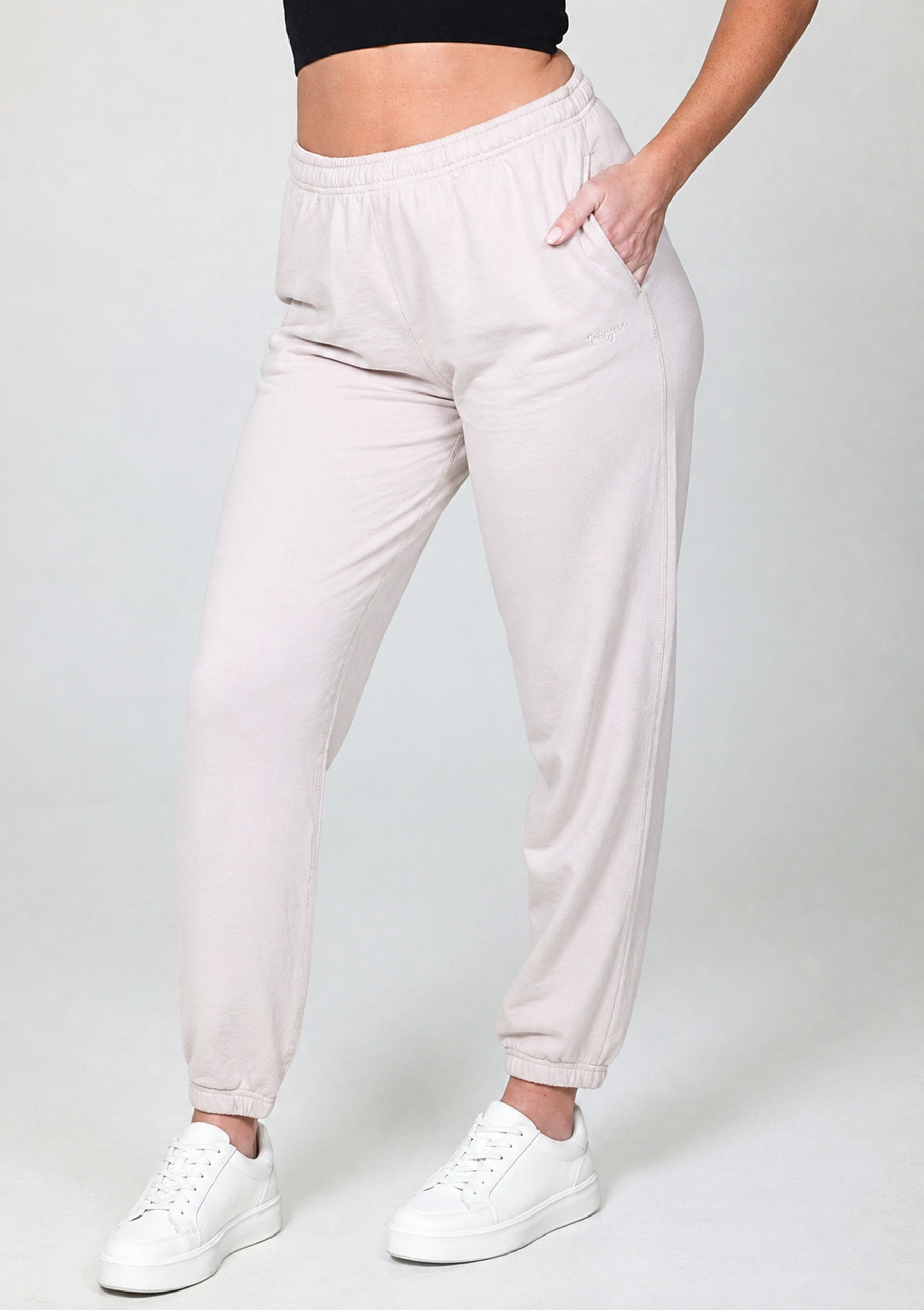 Pure 100% Organic Cotton Fleece Lightweight Joggers - Sand Dune