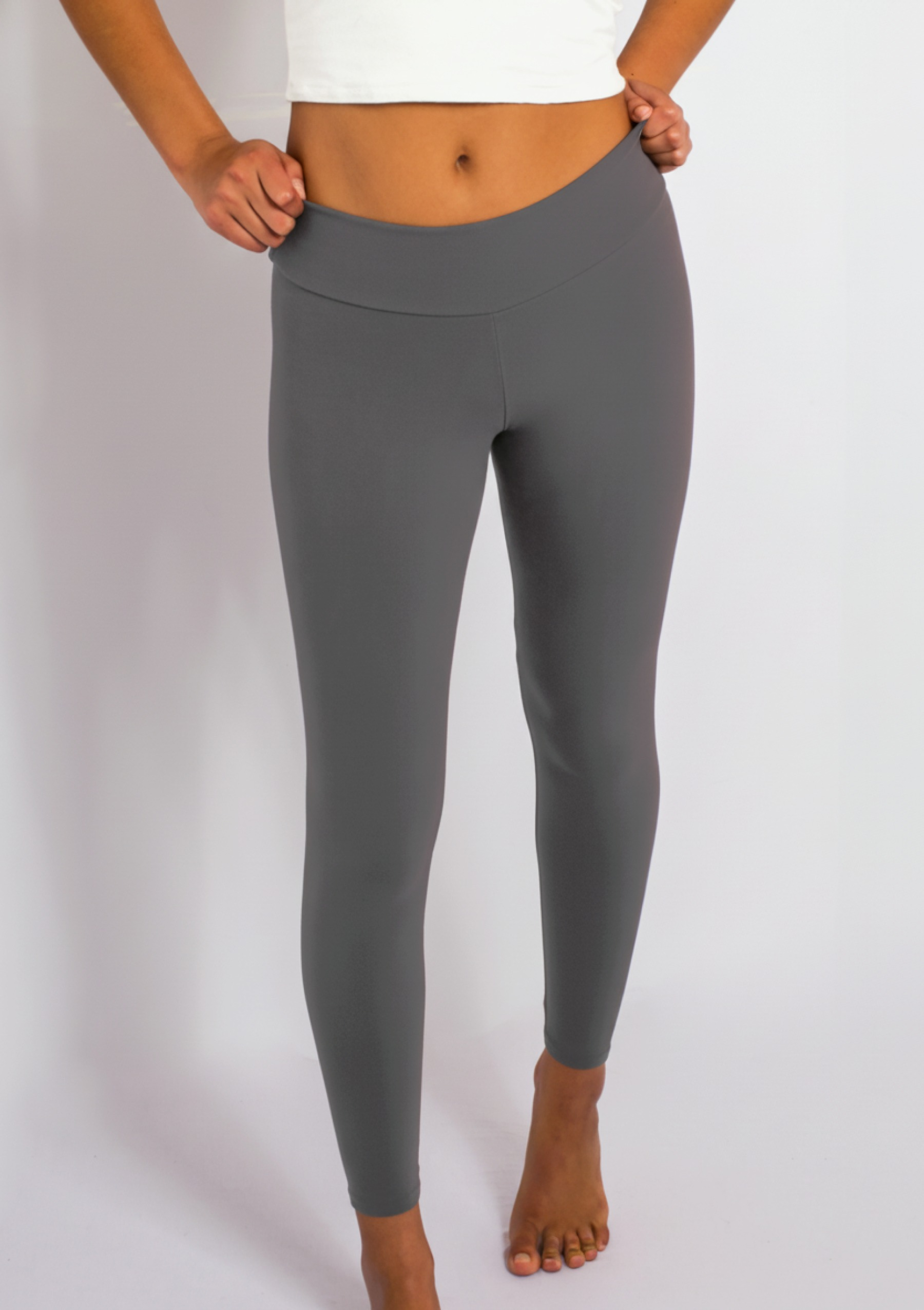 PureFlex Organic Cotton Mid-Rise Leggings - Charcoal