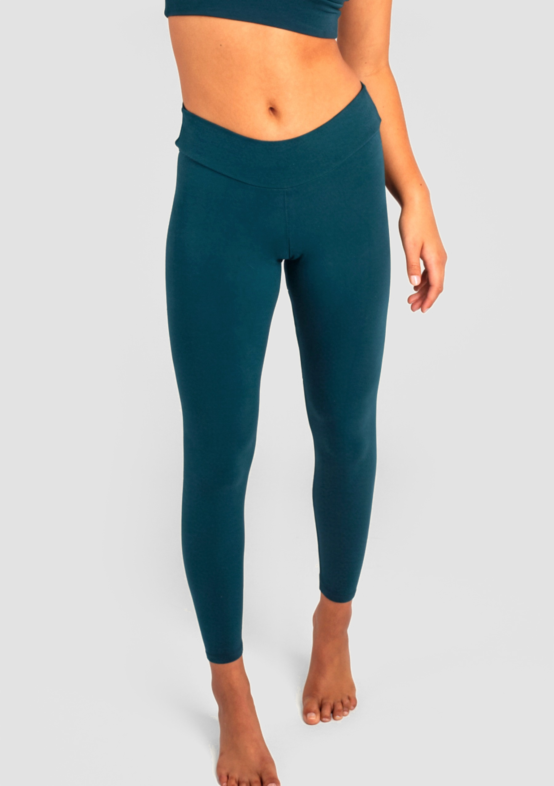 PureFlex Organic Cotton Mid-Rise Leggings - Tidal Teal