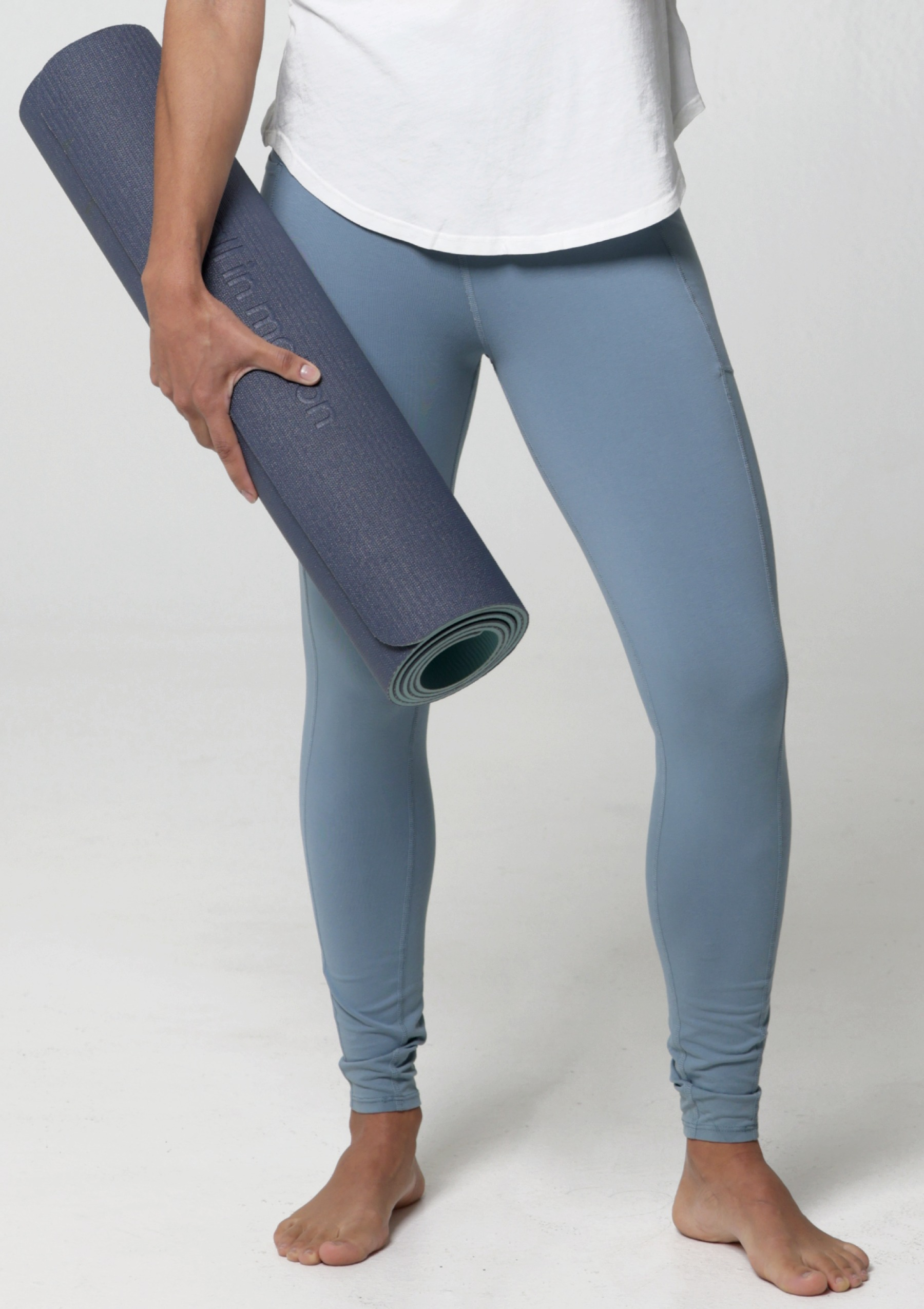 PureFlex Organic Cotton High Waist Pocket Leggings - Ocean Mist - lifestyle