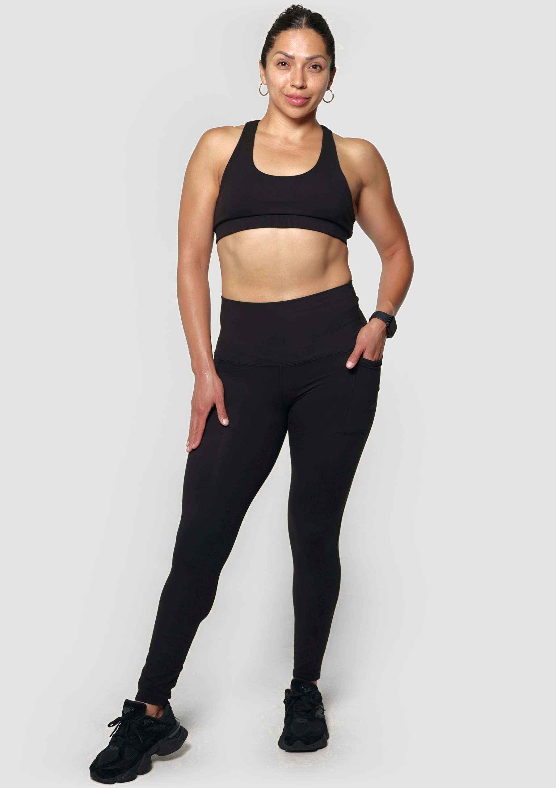 PureFlex Organic Cotton High Waist Pocket Leggings - Black