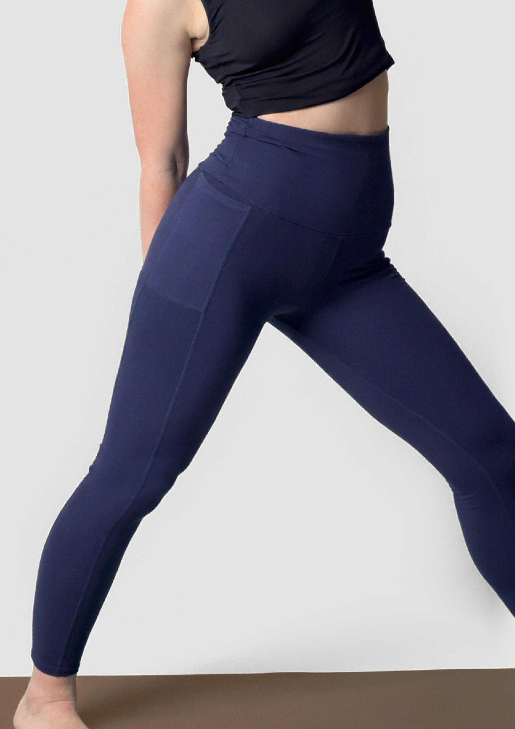 PureFlex Organic Cotton High Waist Pocket Leggings - Navy