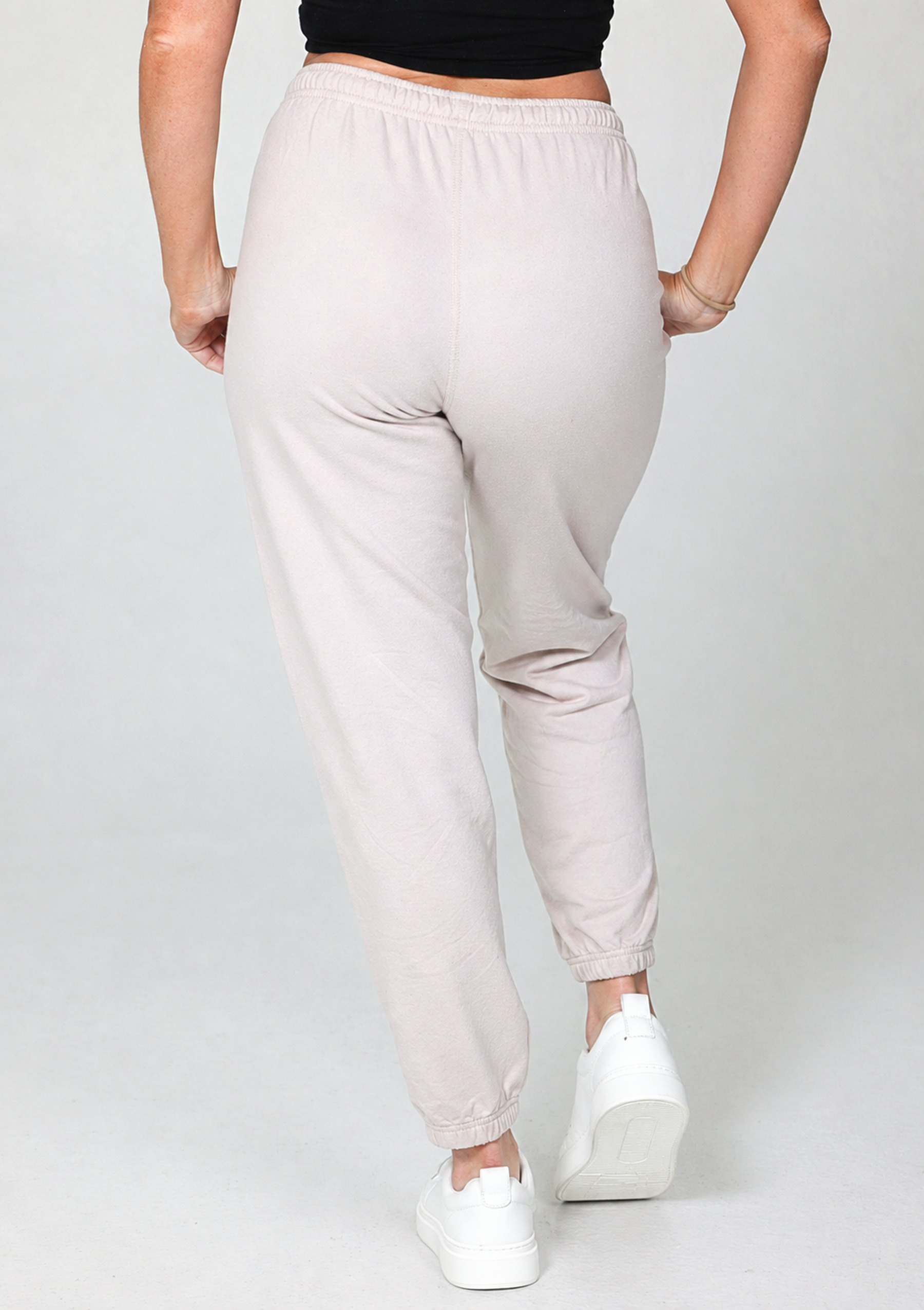 Pure 100% Organic Cotton Fleece Lightweight Joggers - Sand Dune