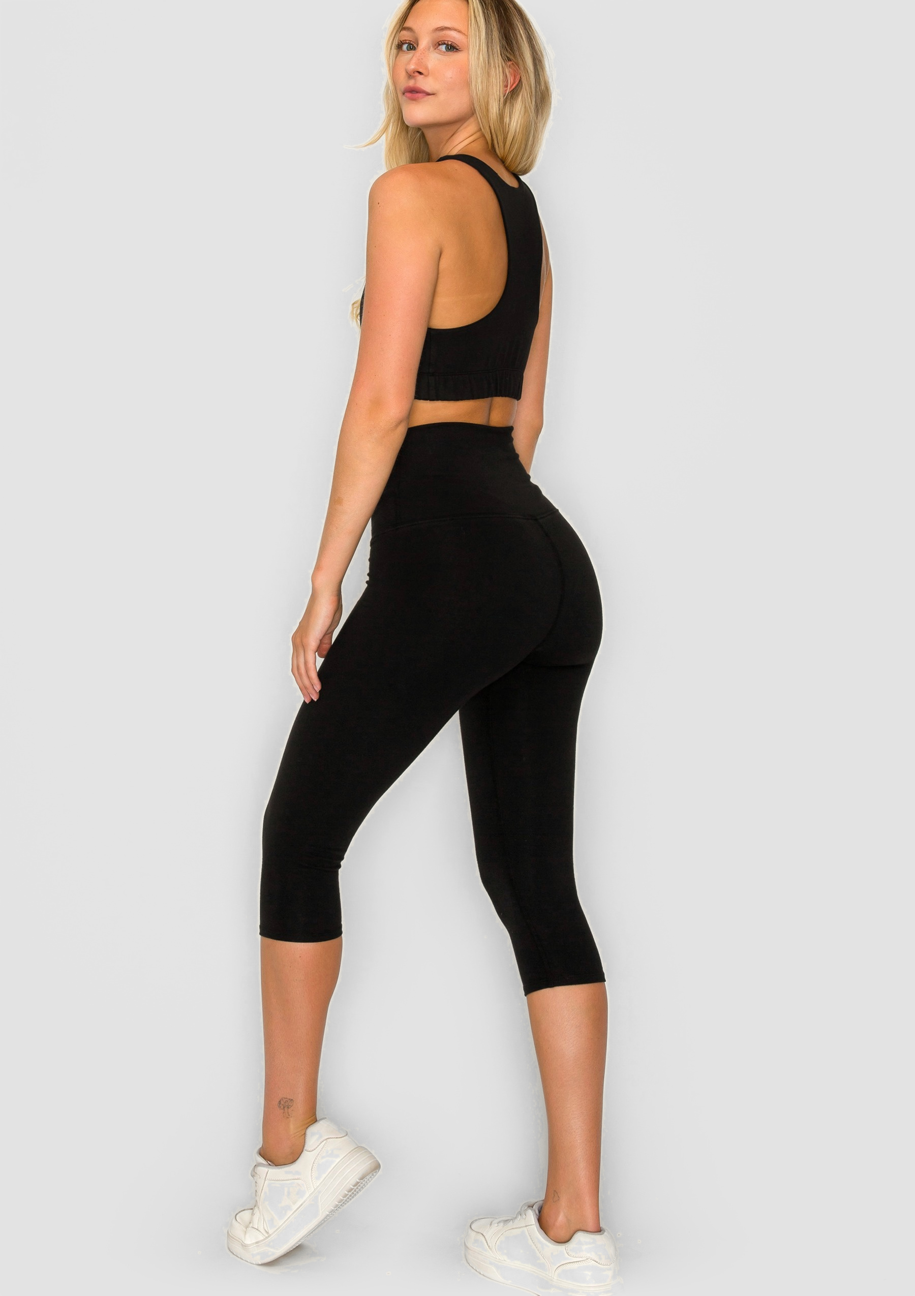 PureFlex Organic Cotton Capri Leggings - Black