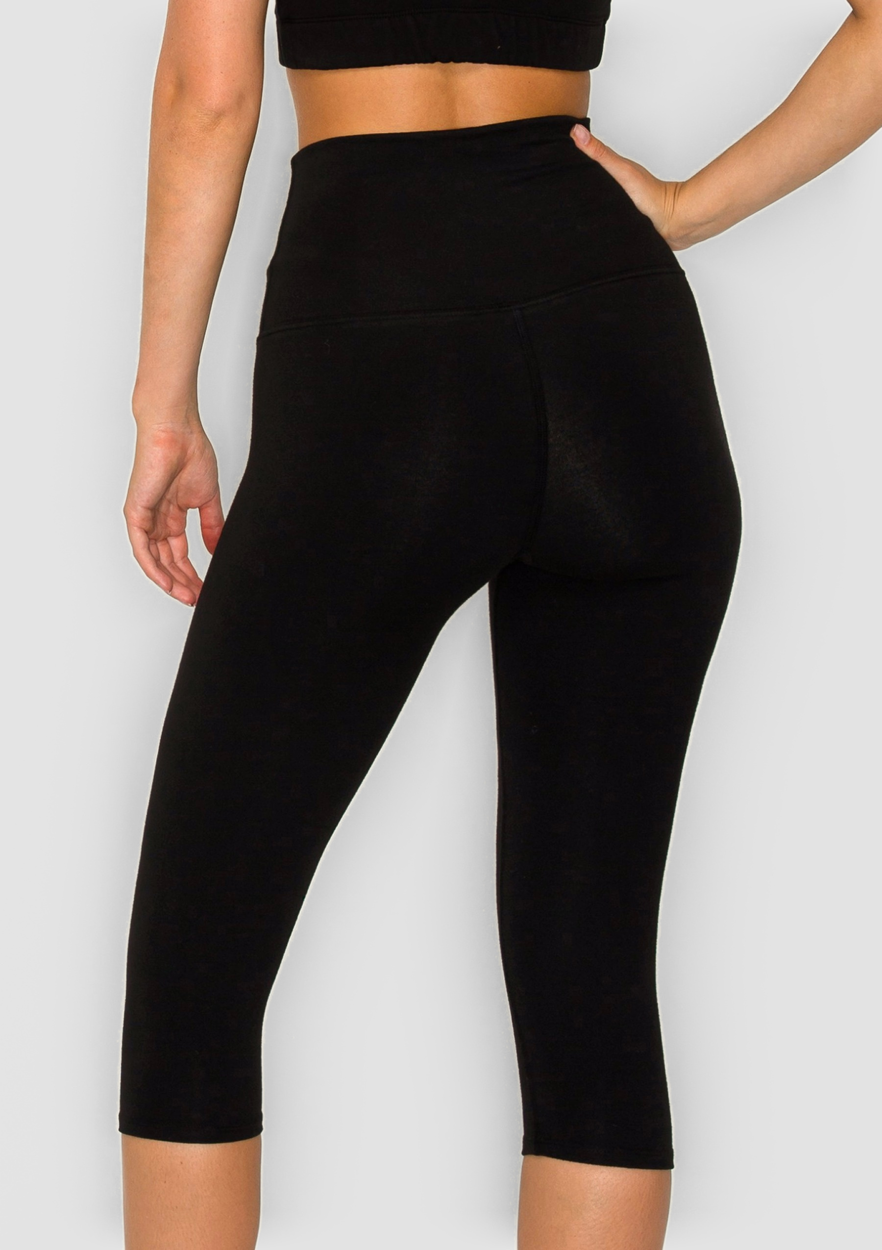 PureFlex Organic Cotton Capri Leggings - Black