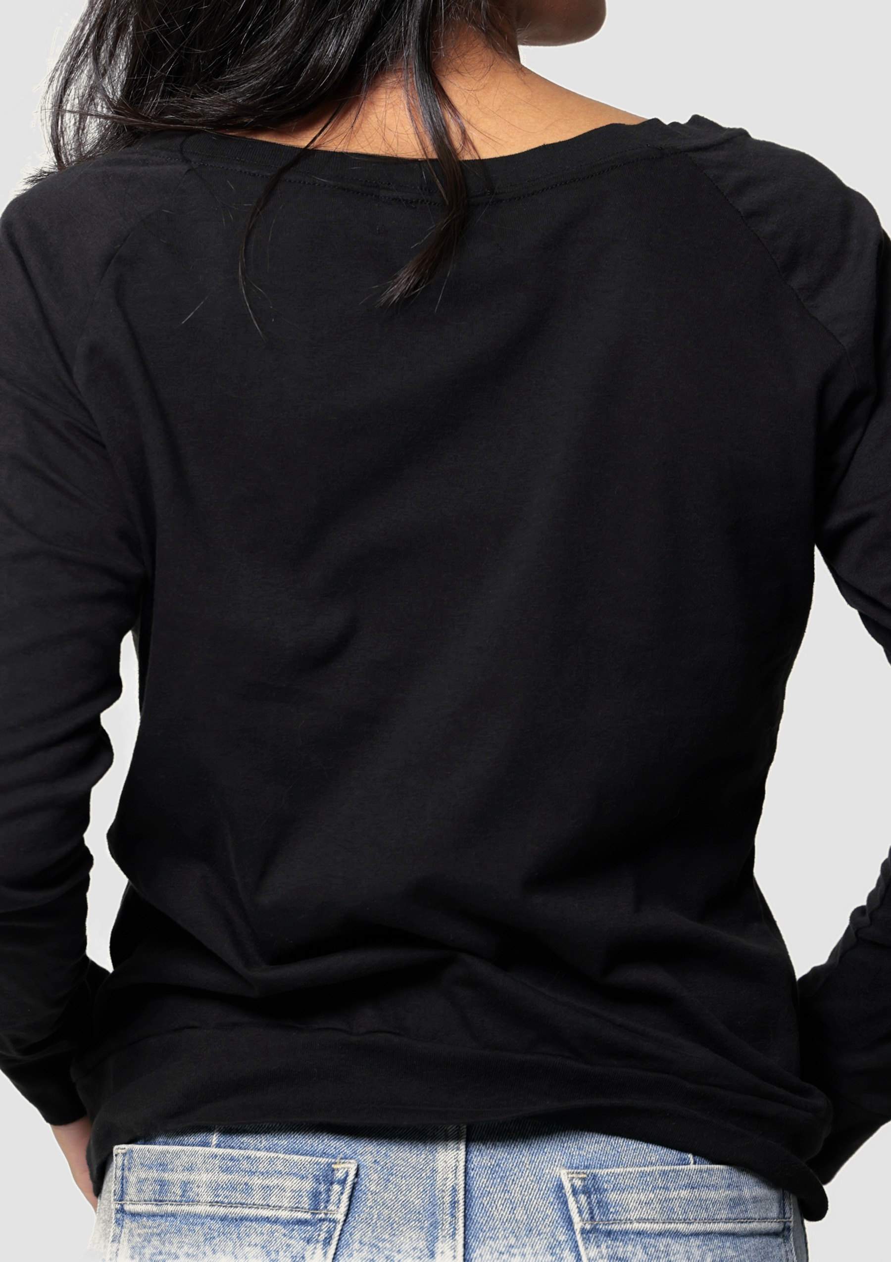 Texas-Grown Organic Cotton Long Sleeve Raglan Tee - Black