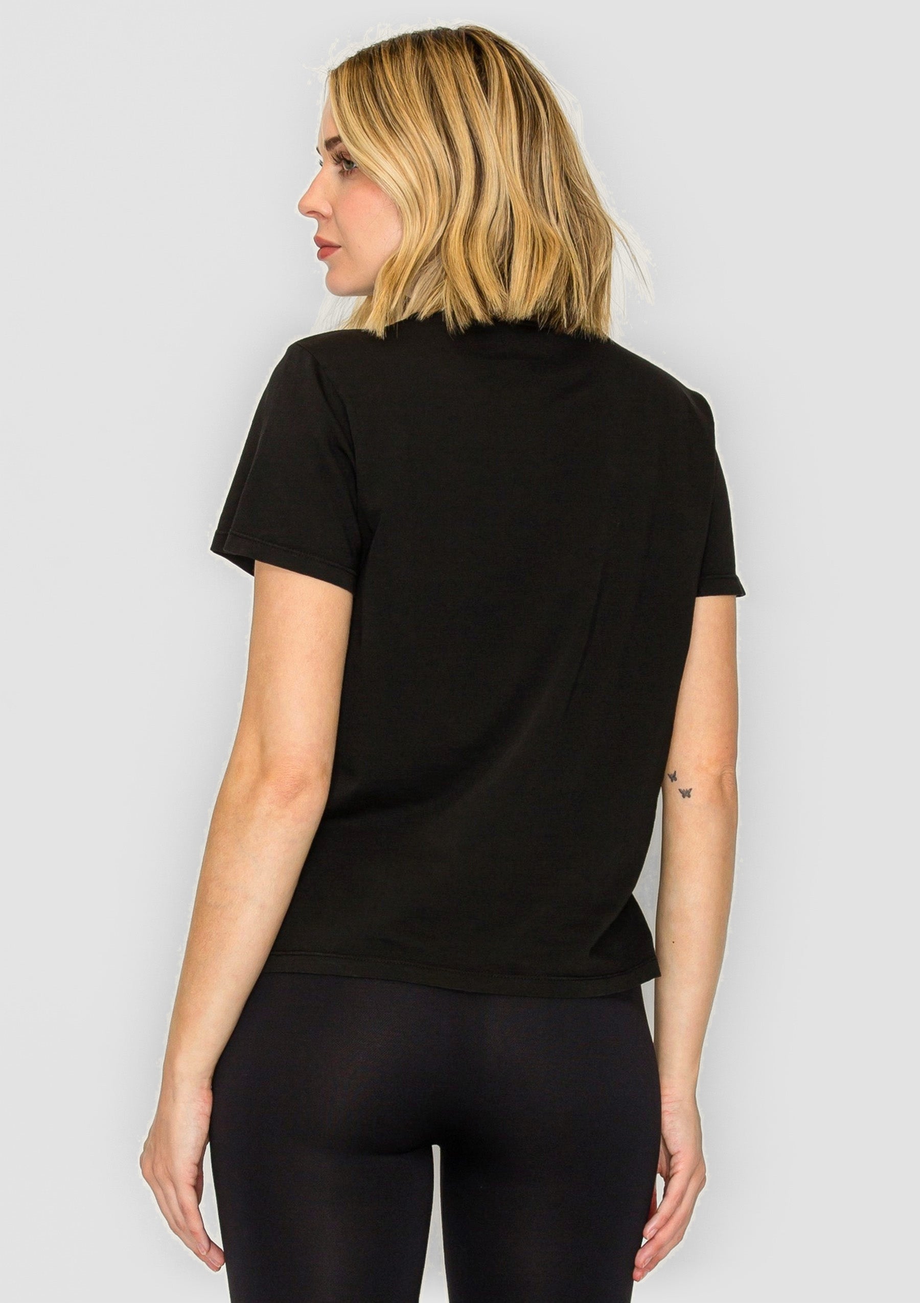 Pure 100% Organic Cotton Classic Fit Tee - Black - back view