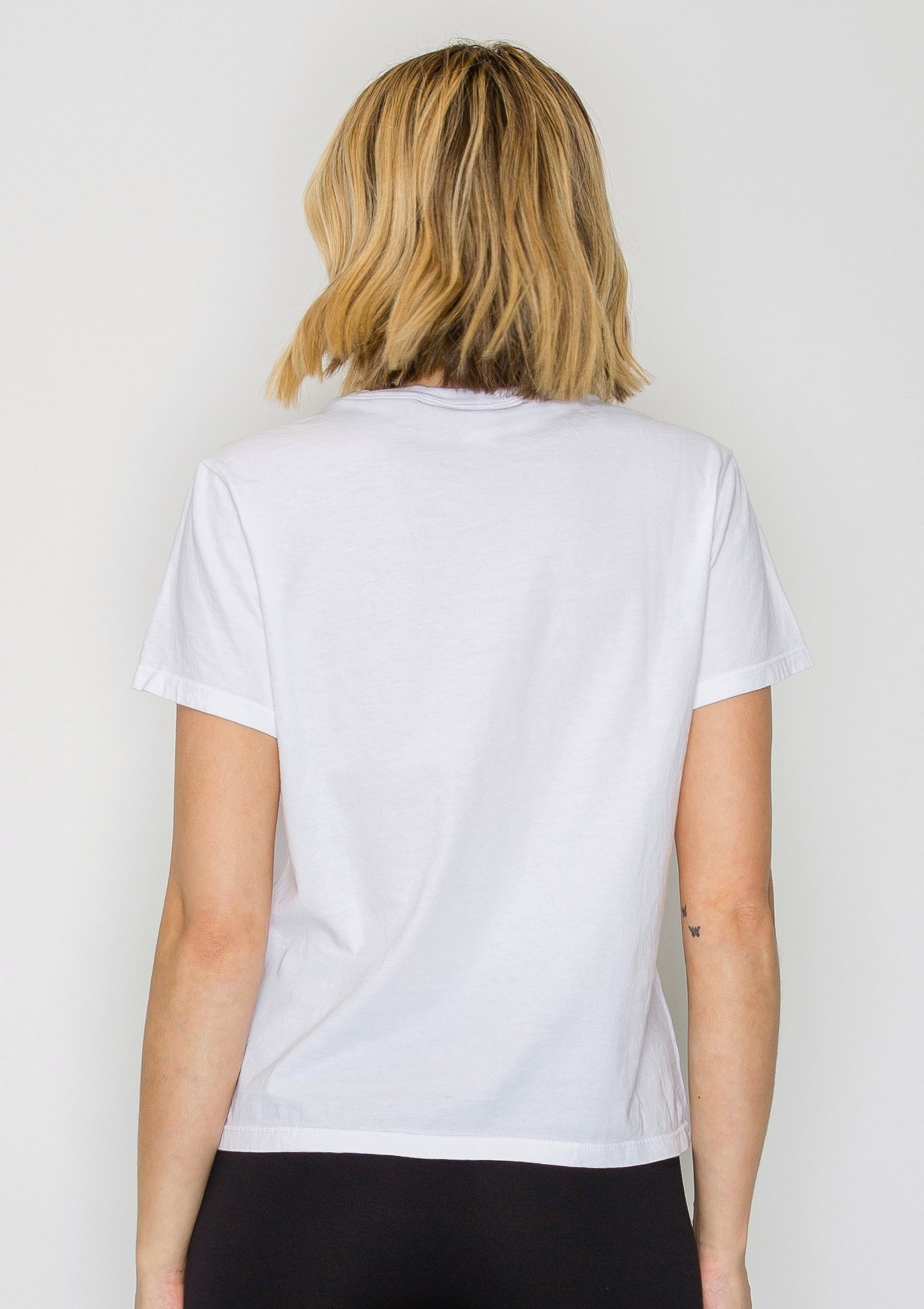 Pure 100% Organic Cotton Classic Fit Tee - White - back view