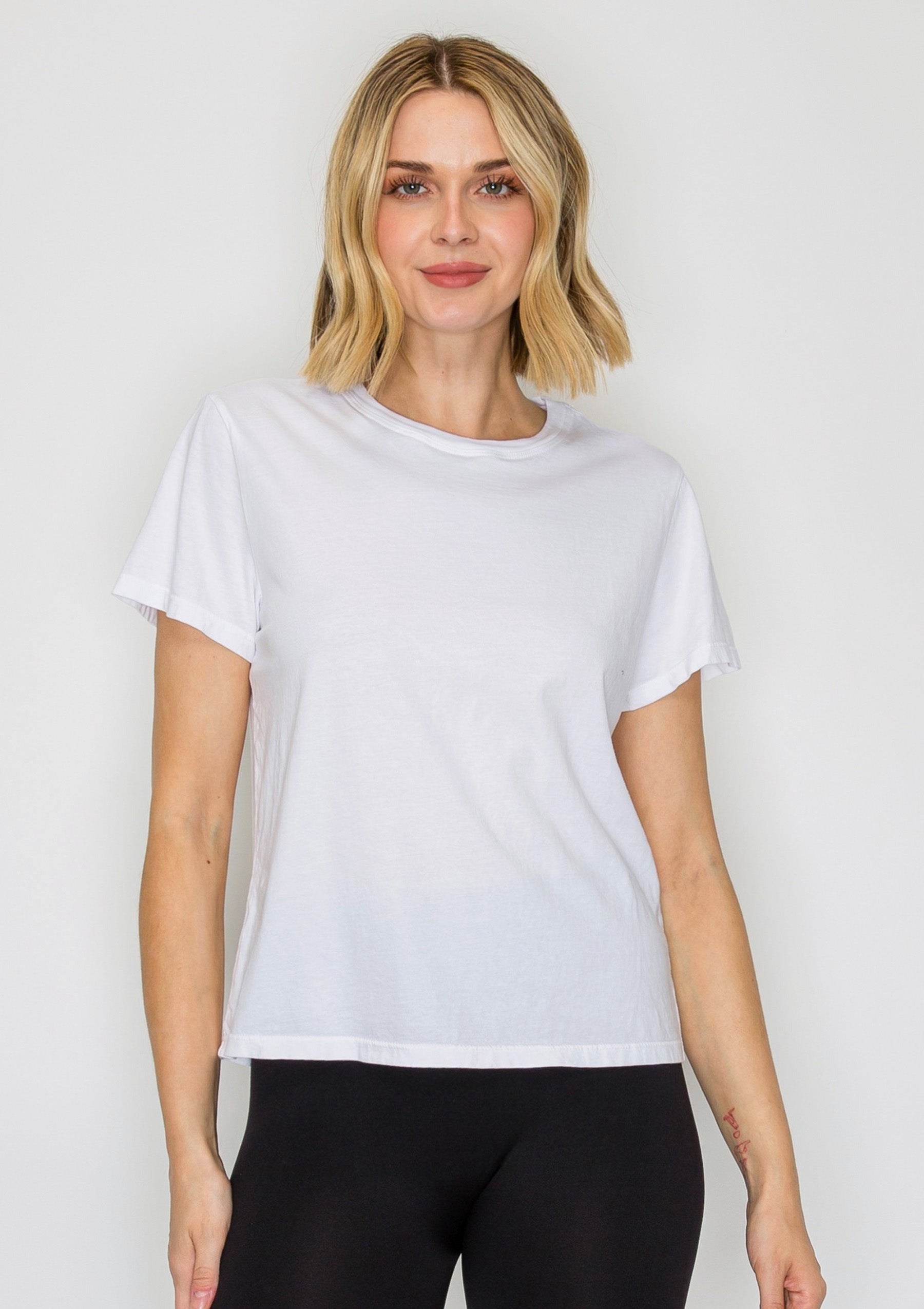 Pure 100% Organic Cotton Classic Fit Tee - White - front view