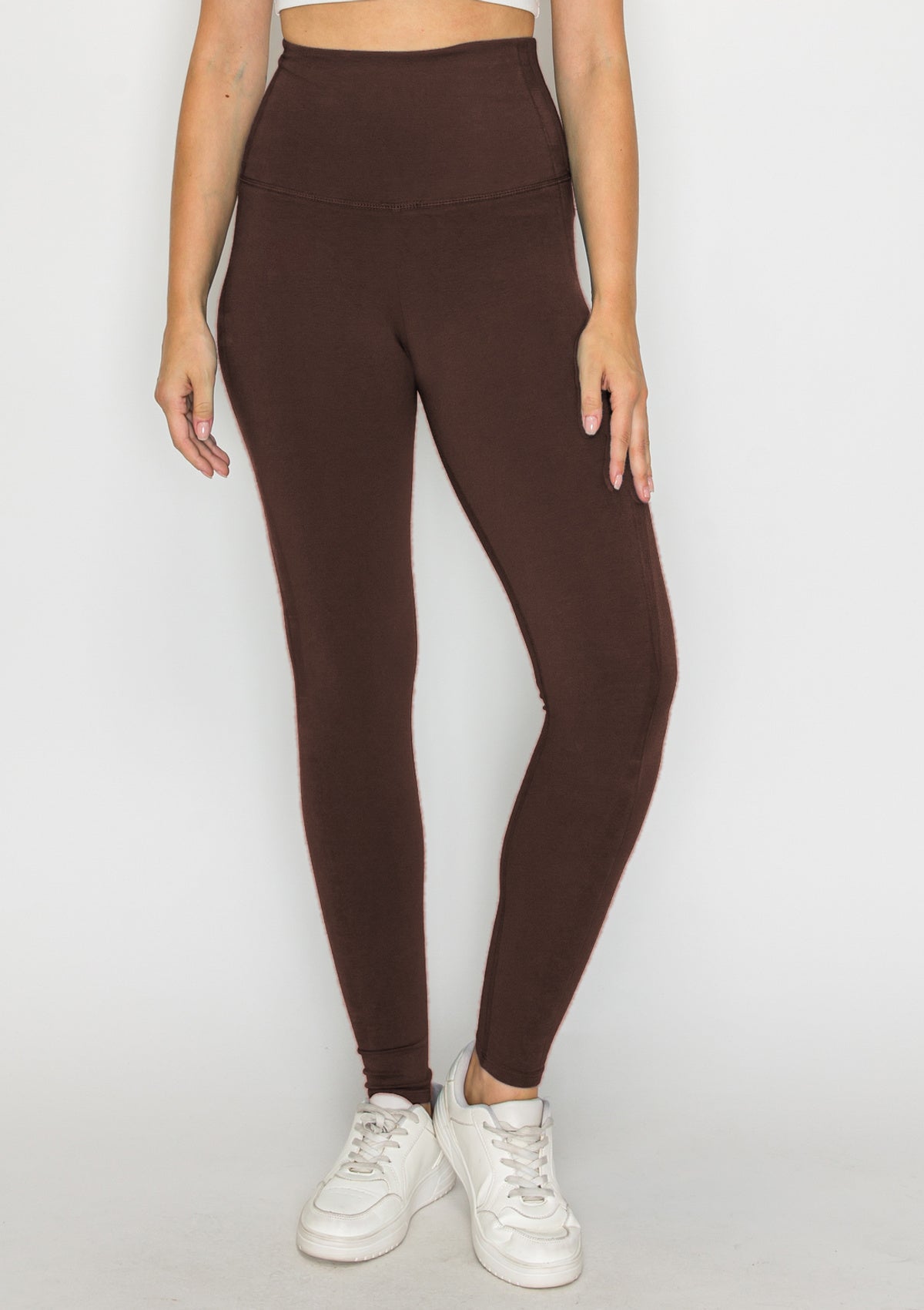 PureFlex Organic Cotton No-Front-Seam Leggings in Bracken, leggings detail view