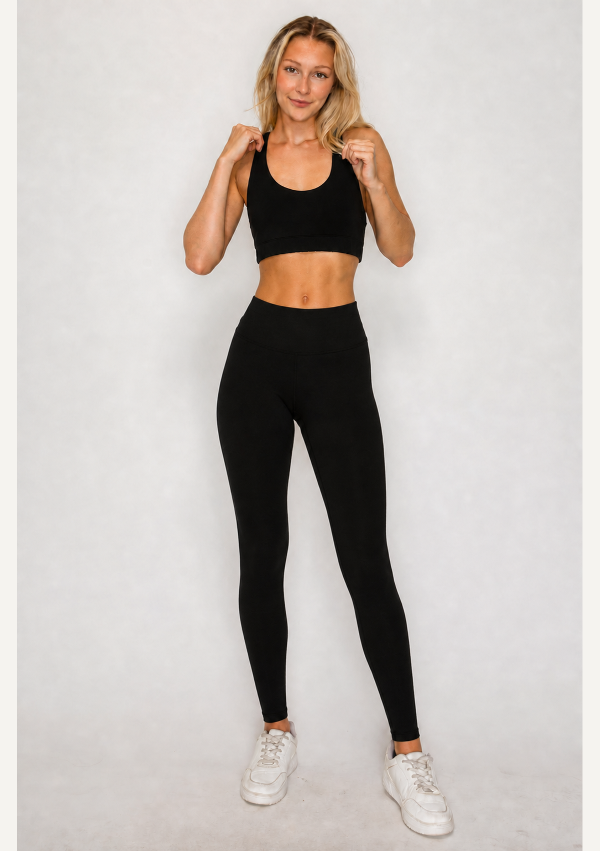 PureFlex Sculpt Organic Cotton Leggings in Black, front view