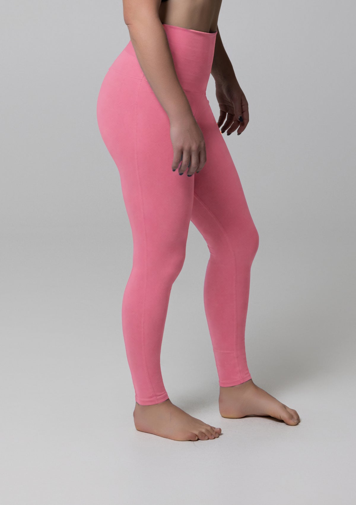 PureFlex Organic Cotton No-Front-Seam Leggings in Reef Rose, leggings detail view