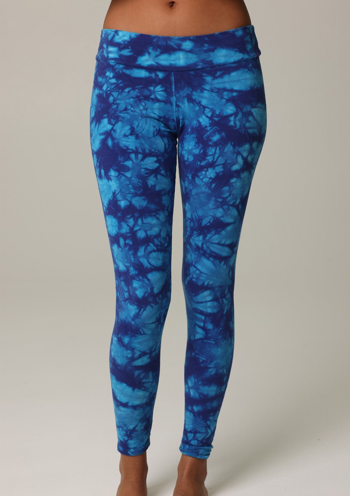 Organic Cotton Yoga Pants Blue Tide Tie Dye - PURAKAI