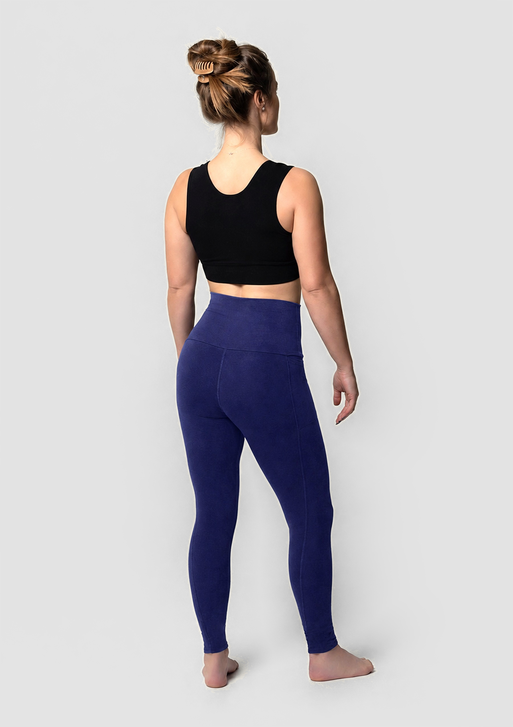 PureFlex Organic Cotton High Waist Leggings - Navy - back view