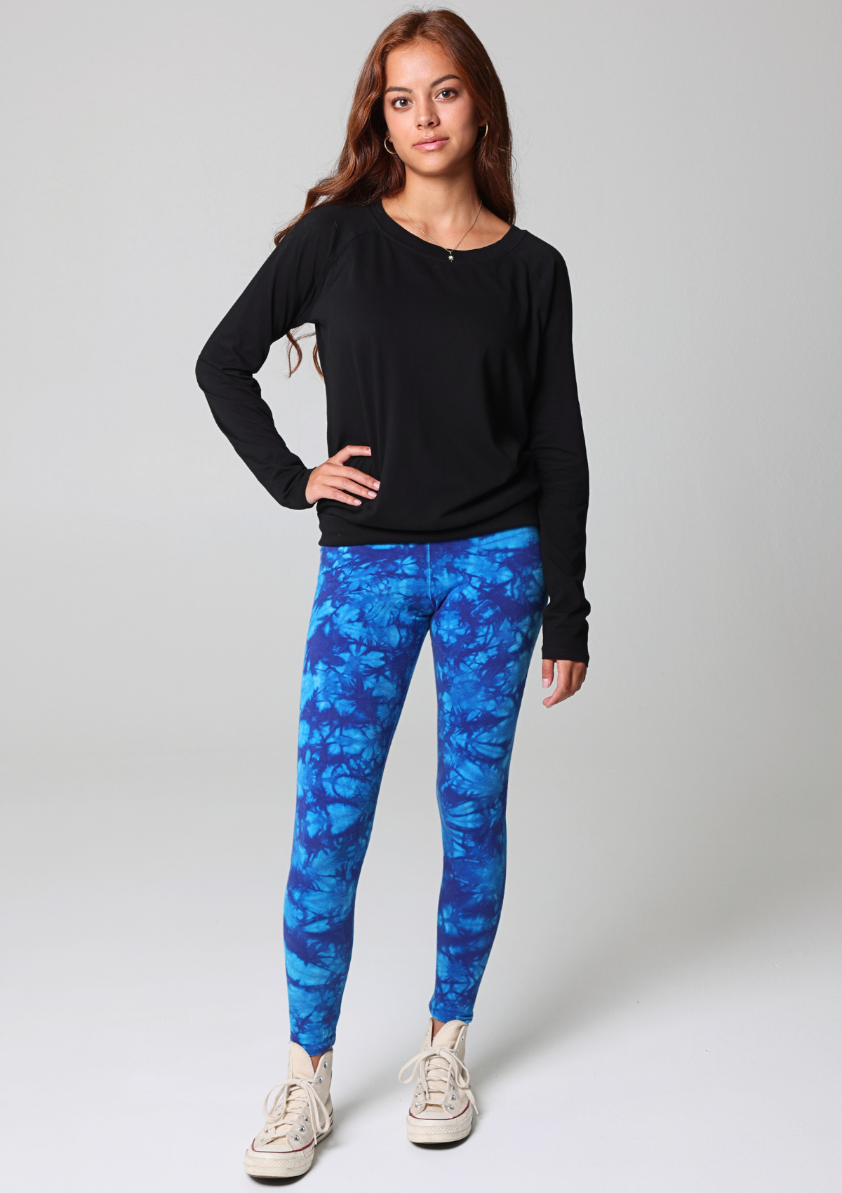 EcoFlex Organic Cotton Blue Tide Tie Dye Leggings