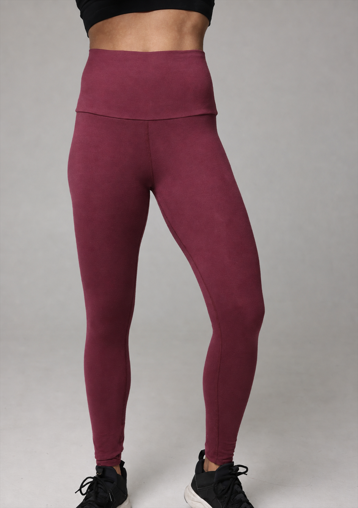 PureFlex Organic Cotton High Waist Leggings - Burgundy
