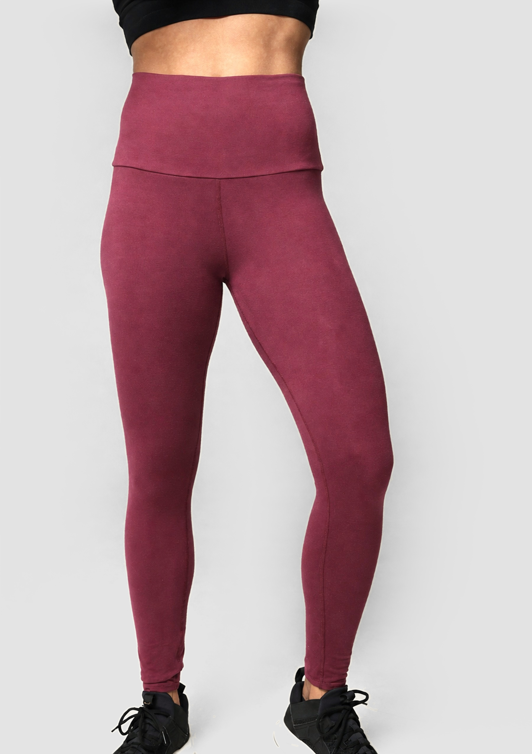 PureFlex Organic Cotton High Waist Leggings - Burgundy