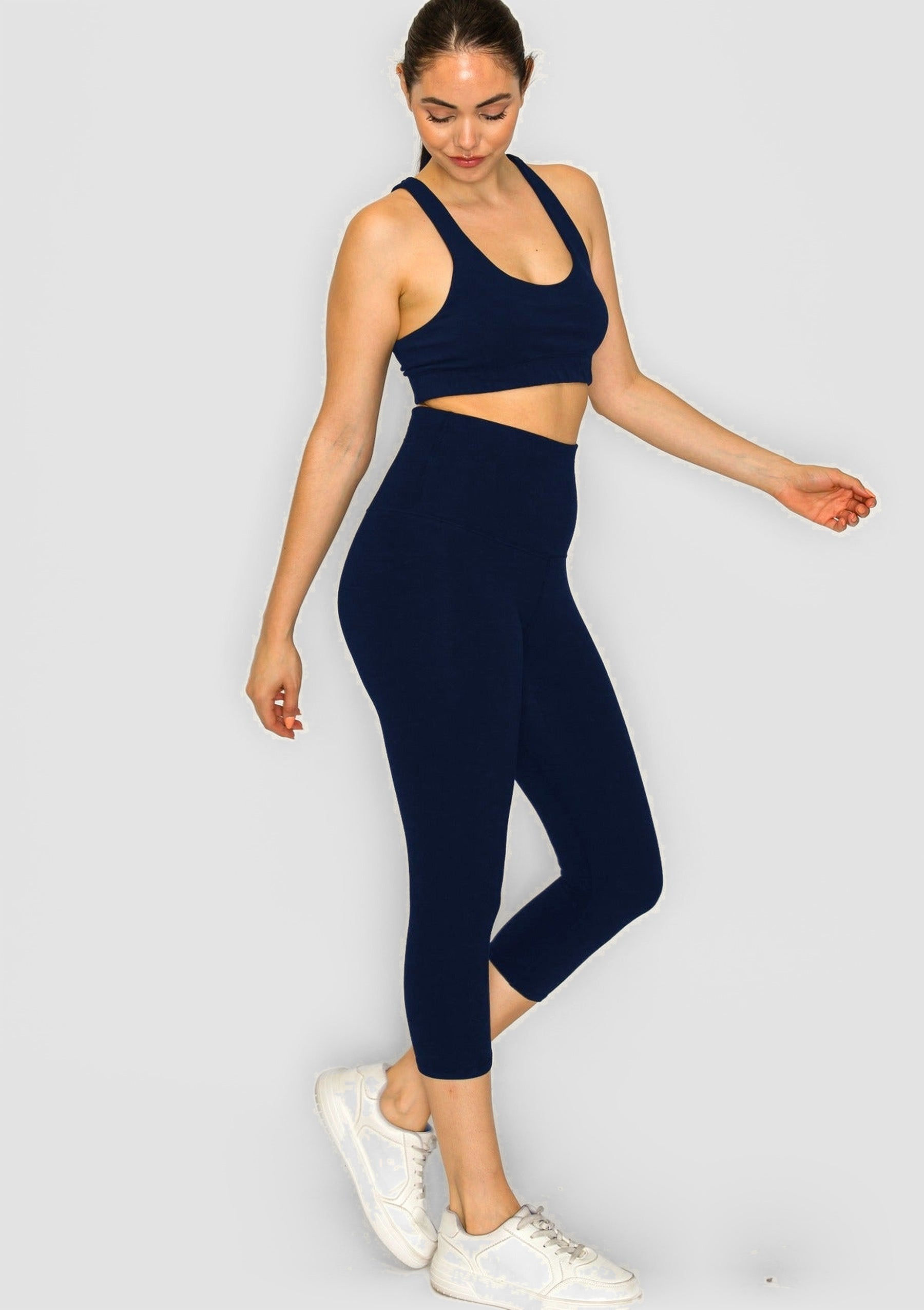PureFlex Organic Cotton Capri Leggings - Navy