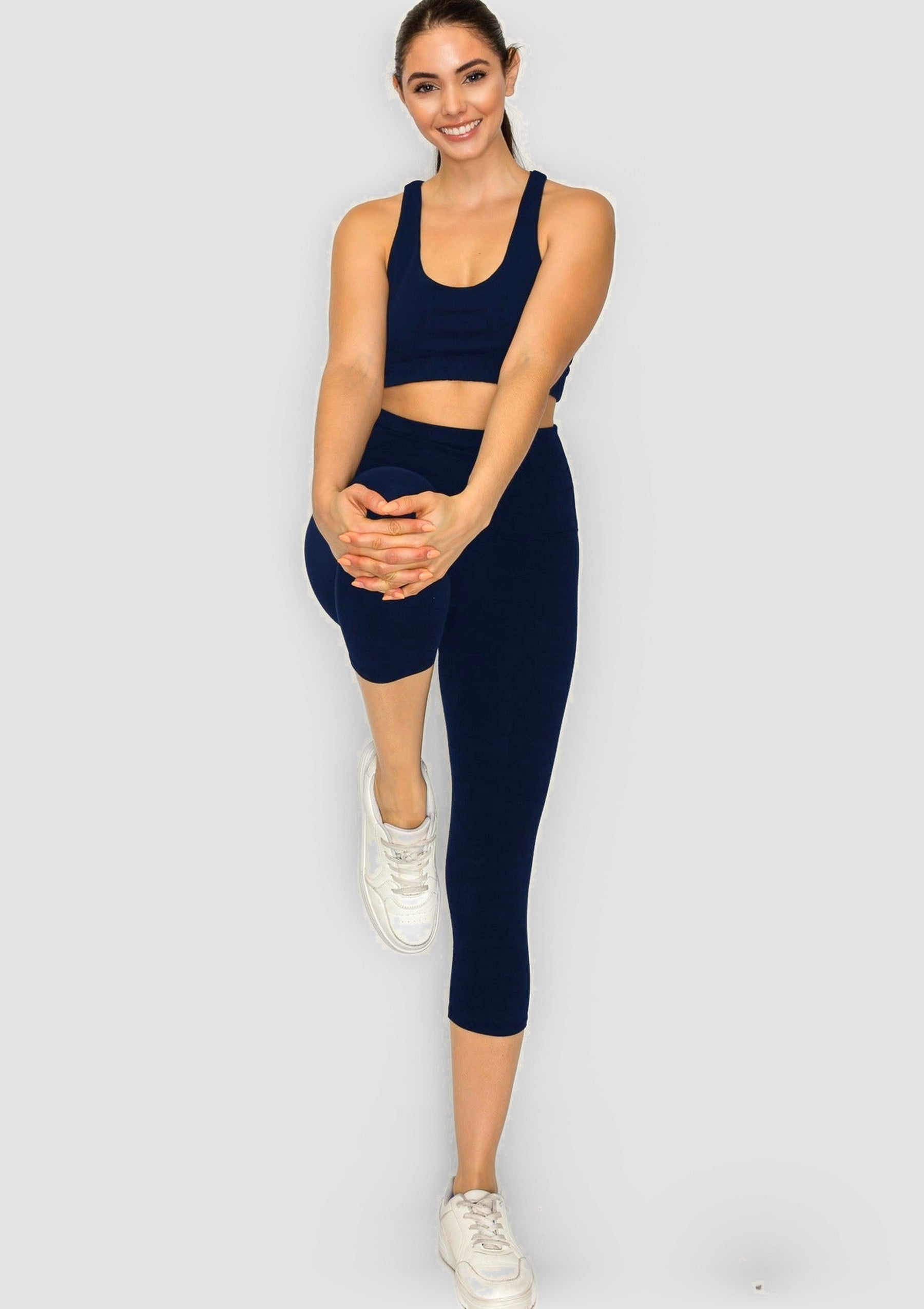 PureFlex Organic Cotton Capri Leggings - Navy