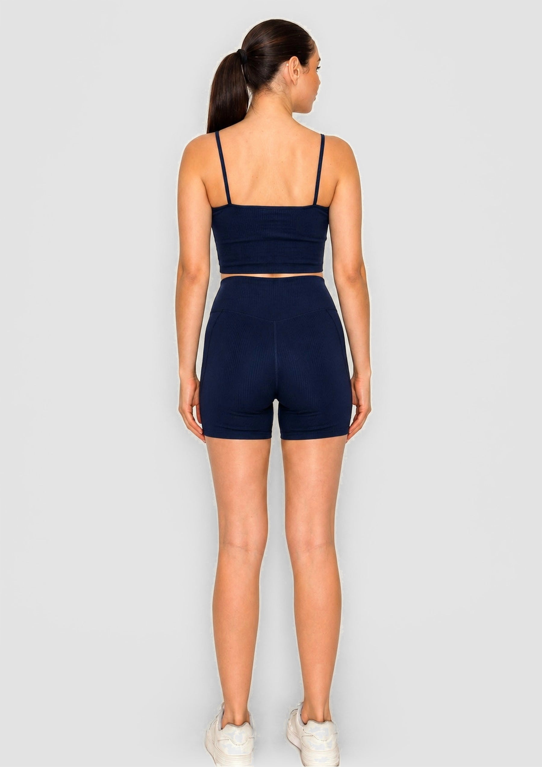PureFlex Organic Cotton Cami Crop Top - Navy - back view