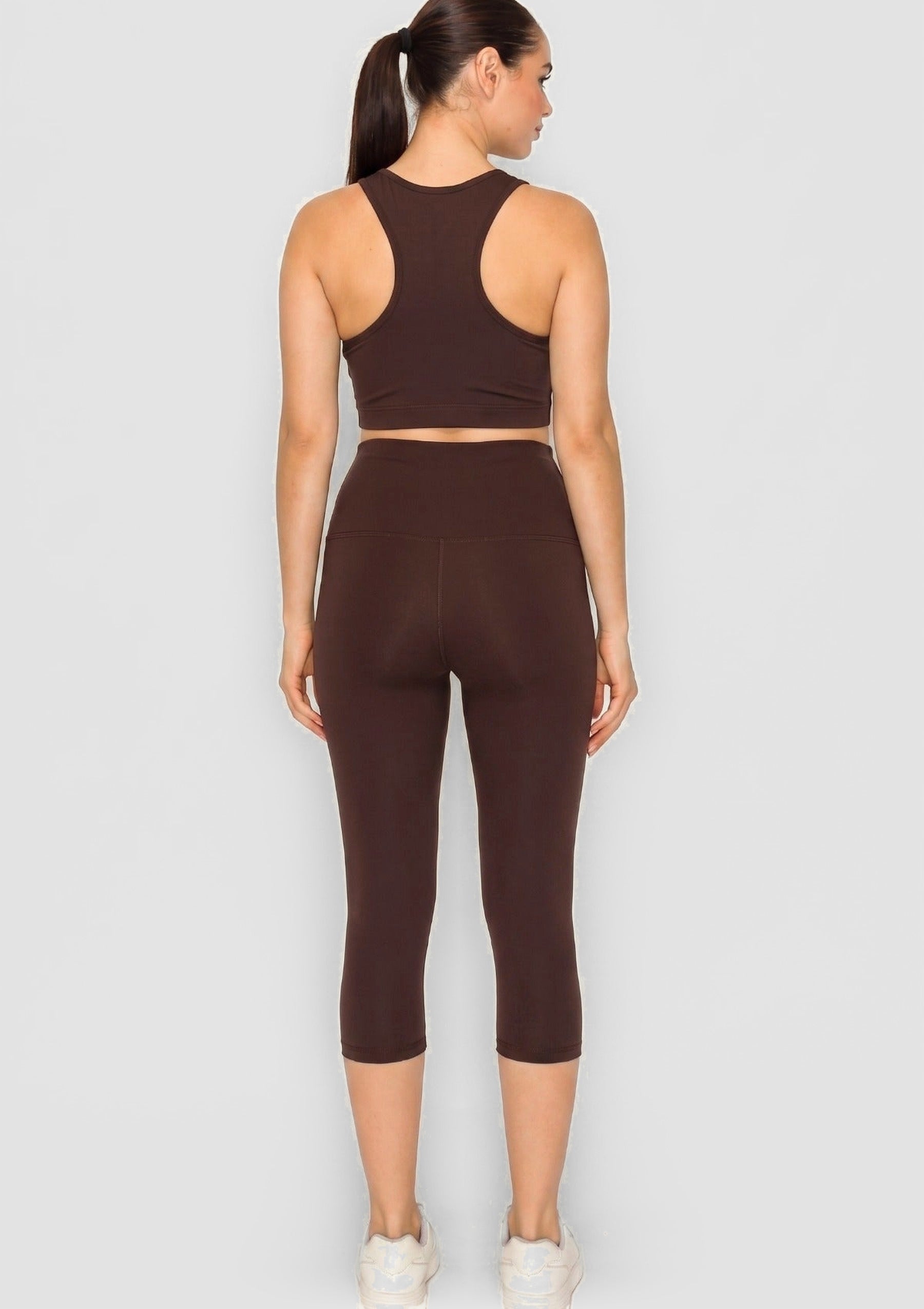 PureFlex High Neck Racerback Bra - Bracken - back view