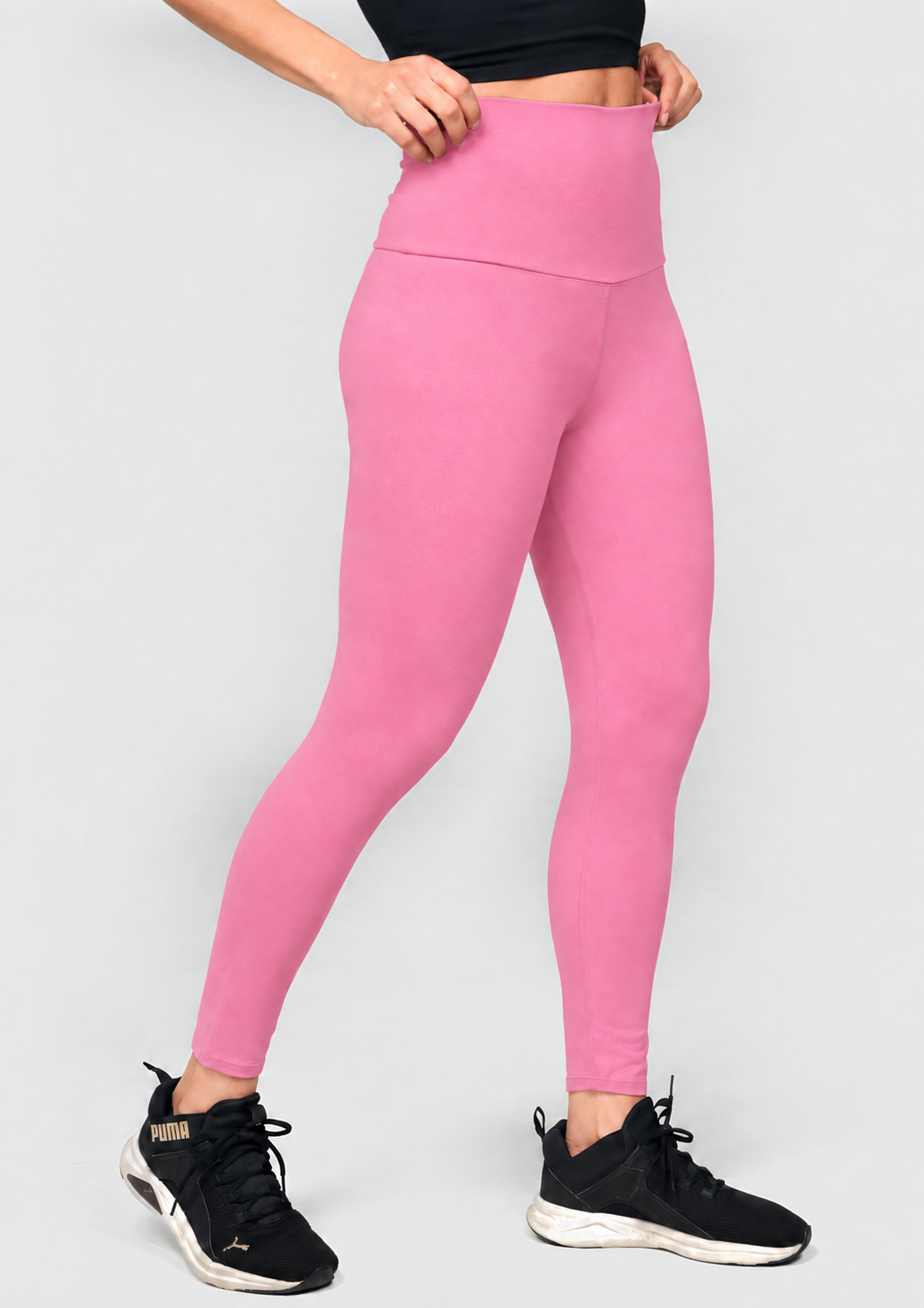 PureFlex Organic Cotton High Waist Leggings - Reef Rose - front view