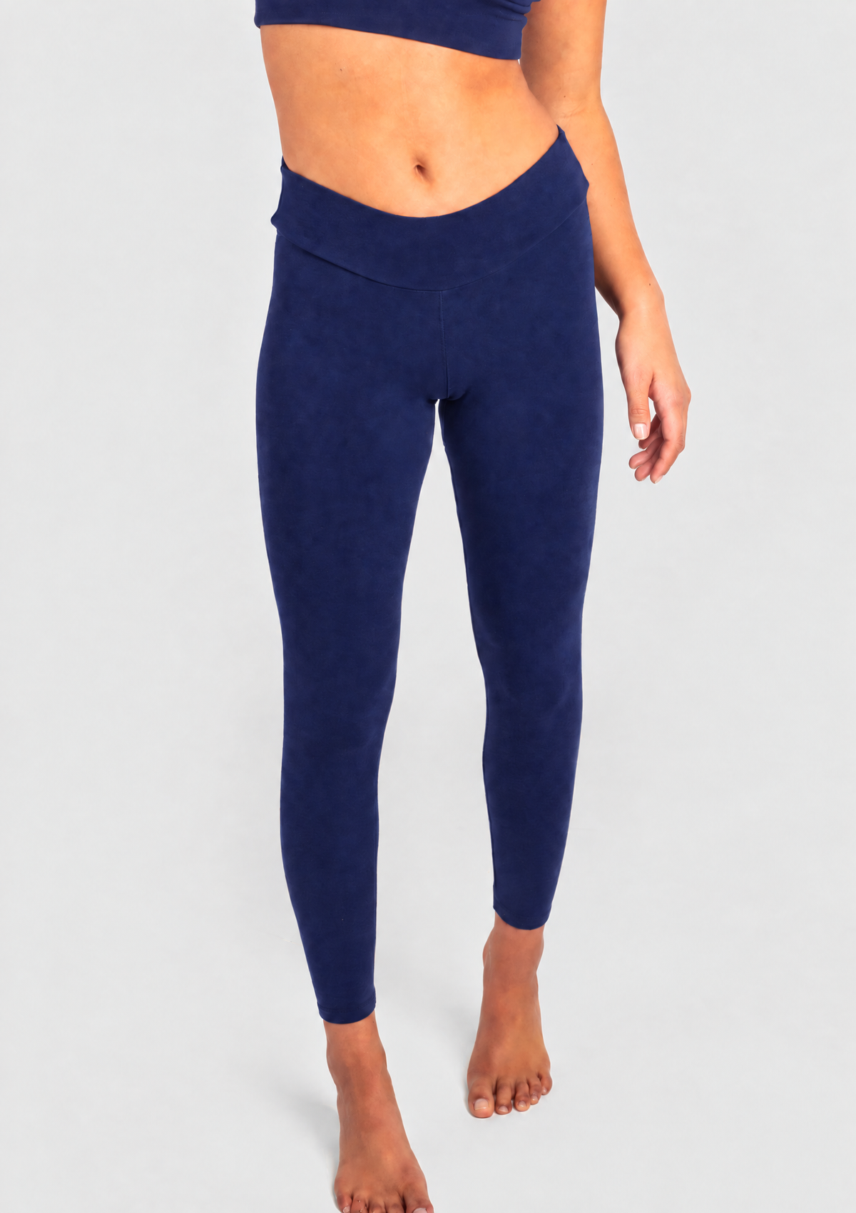 PureFlex Organic Cotton Mid-Rise Leggings - Navy - front view