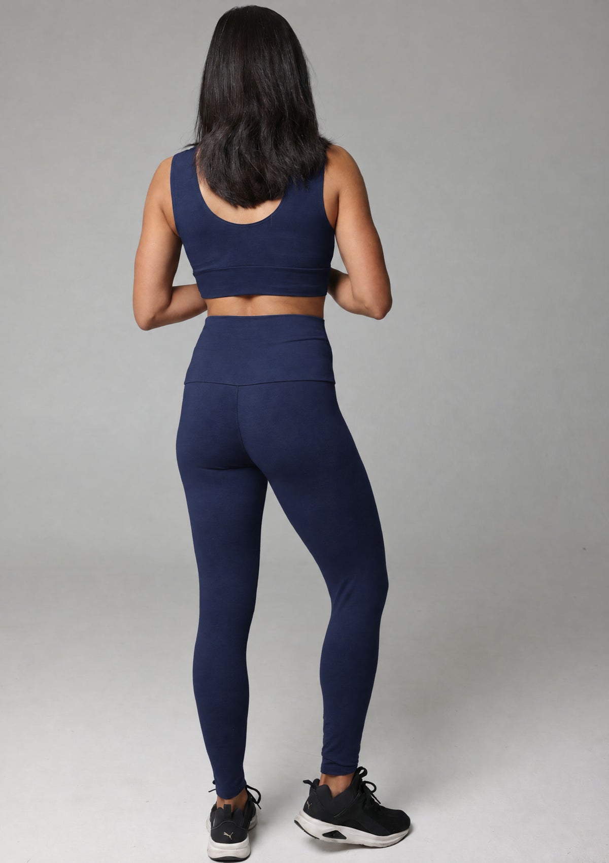 PureFlex Organic Cotton High Waist Leggings - Navy - back view