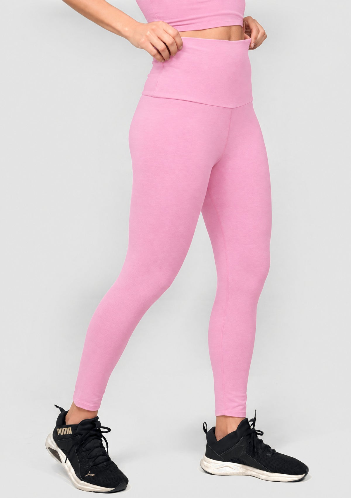PureFlex Organic Cotton High Waist Leggings - Reef Rose - front view
