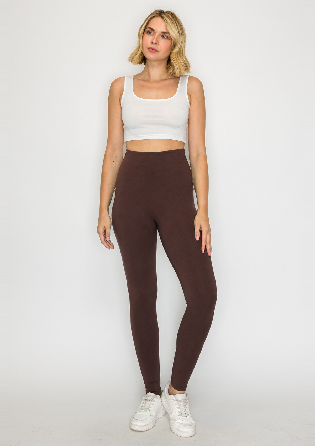 PureFlex Organic Cotton No-Front-Seam Leggings in Bracken, front view