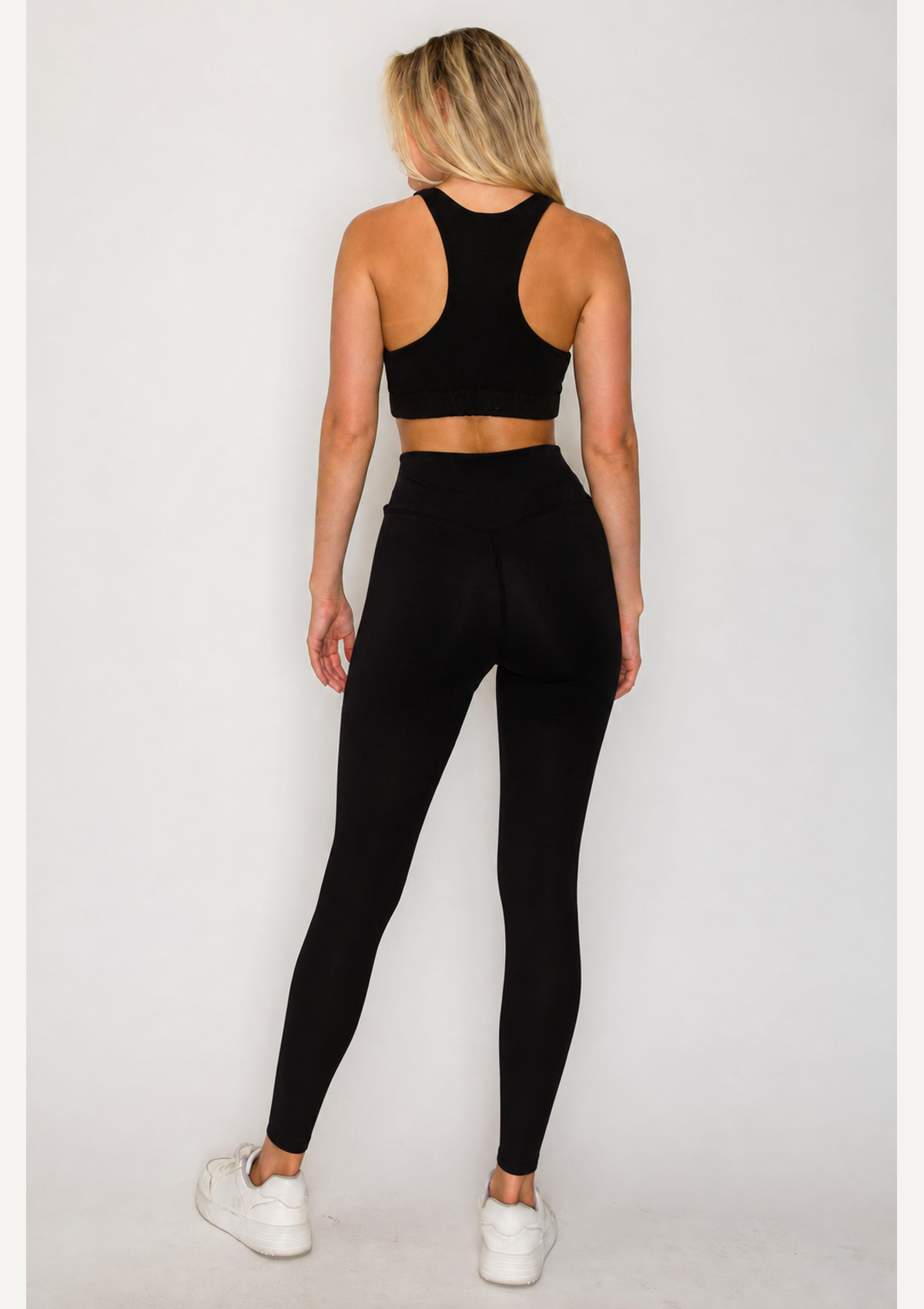 PureFlex Sculpt Organic Cotton Leggings in Black, back view
