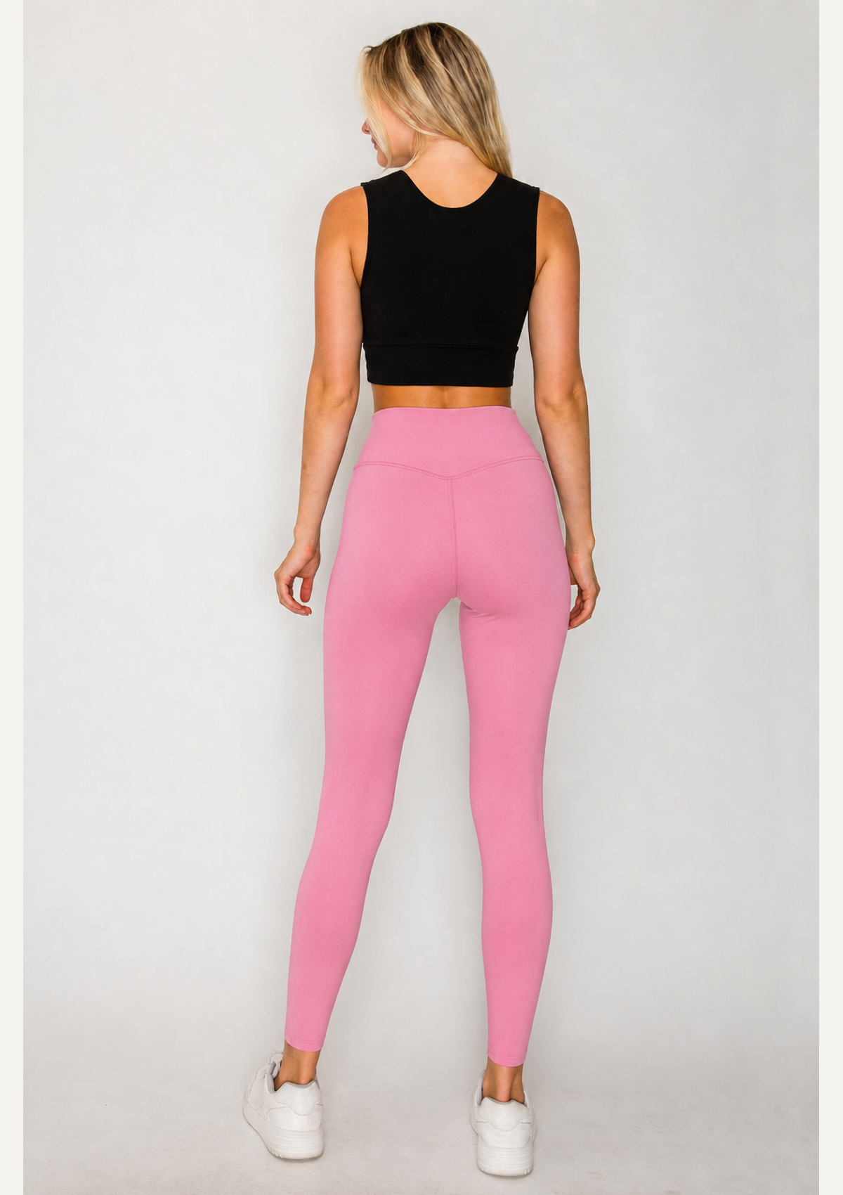 PureFlex Sculpt Organic Cotton Leggings in Reef Rose, back view