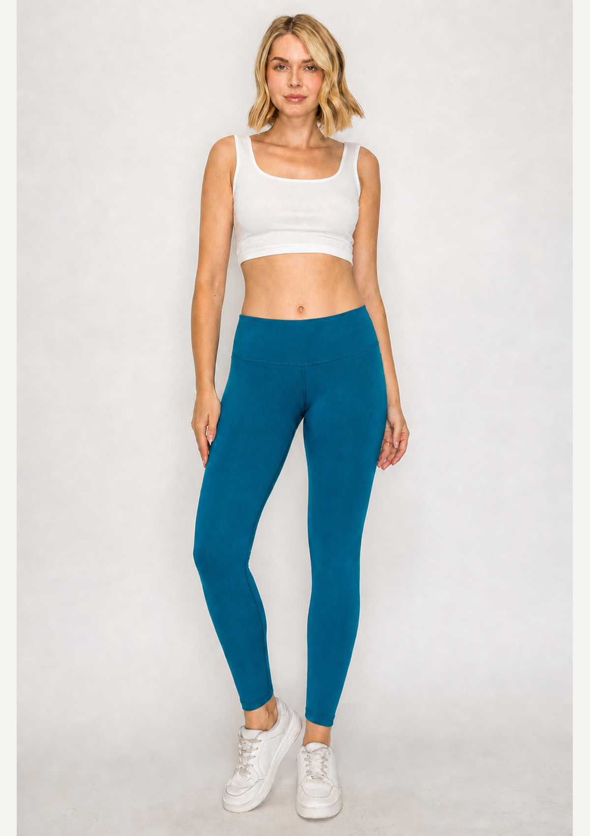 PureFlex Sculpt Organic Cotton Leggings in Tidal Teal, front view