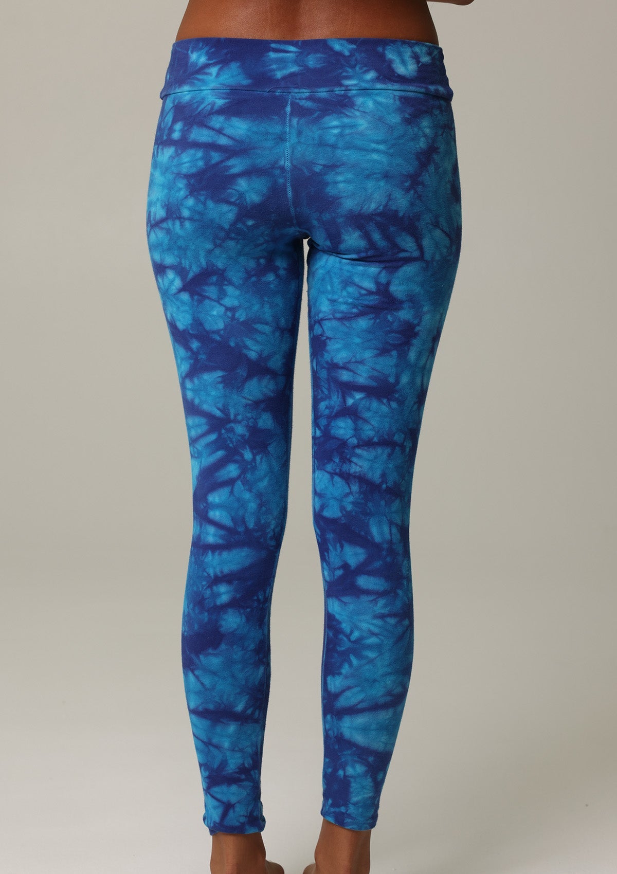 Organic Cotton Yoga Pants Blue Tide Tie Dye - PURAKAI
