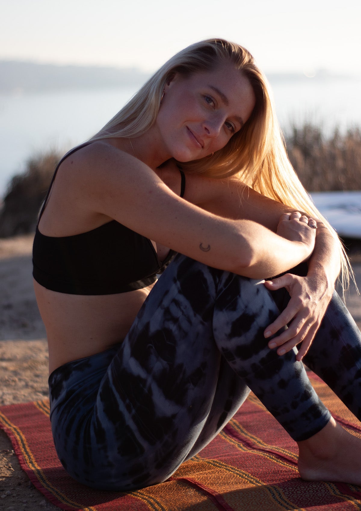 Organic Cotton Yoga Pants Night Indigo PuraKai